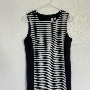 Black and white midi dress